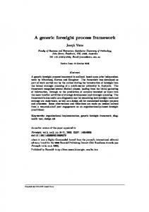 A generic foresight process framework