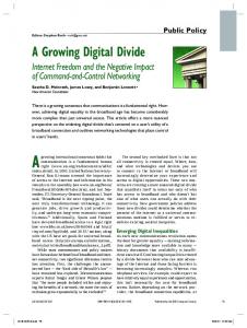 A Growing Digital Divide