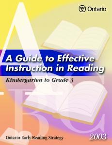 A Guide to Effective Instruction in Reading