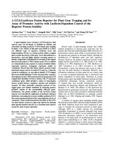 A GUS/Luciferase Fusion Reporter for Plant Gene ... - Semantic Scholar