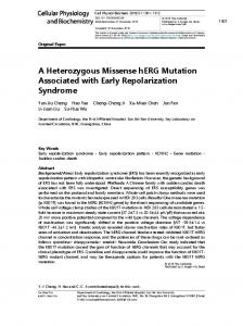 A Heterozygous Missense hERG Mutation Associated