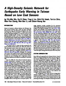 A High-Density Seismic Network for Earthquake Early Warning in ...