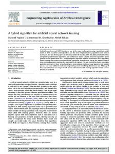 A hybrid algorithm for artificial neural network training