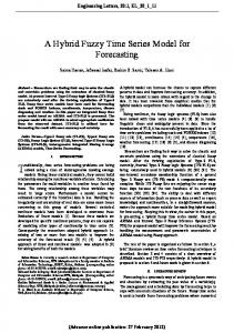 A Hybrid Fuzzy Time Series Model for Forecasting - Semantic Scholar