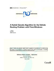 A Hybrid Genetic Algorithm for the Vehicle Routing ... - CiteSeerX