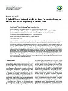 A Hybrid Neural Network Model for Sales Forecasting Based on ...