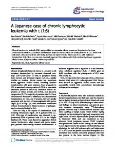 A Japanese case of chronic lymphocytic leukemia with ... - Springer Link