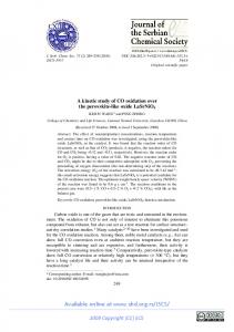 A kinetic study of CO oxidation over the perovskite-like oxide LaSrNiO4