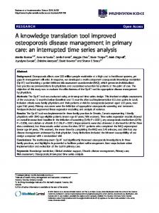 A knowledge translation tool improved osteoporosis disease ...