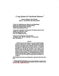 A Lego System for Conditional Inference