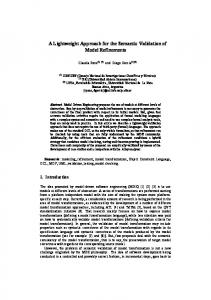 A Lightweight Approach for the Semantic Validation of ... - CiteSeerX