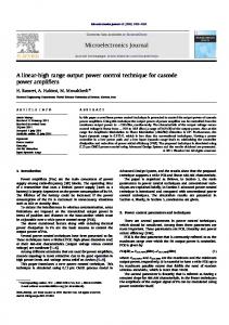 A linear-high range output power control technique ... - Semantic Scholar