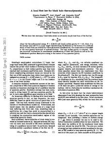 A local first law for black hole thermodynamics