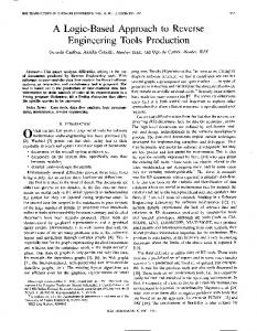 A Logic-Based Approach to Reverse Engineering Tools Production