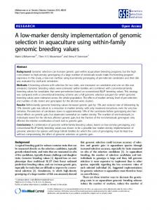 A low-marker density implementation of genomic selection in ...