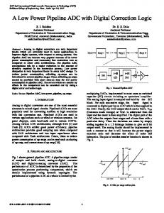 A Low Power Pipeline ADC with Digital Correction Logic