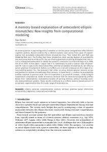 A memory-based explanation of antecedent-ellipsis mismatches: New