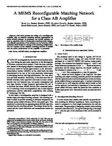 A MEMS reconfigurable matching network for a ... - Purdue Engineering