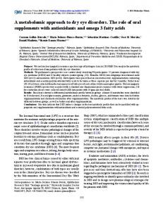 A metabolomic approach to dry eye disorders. The ... - Molecular Vision