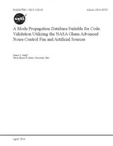 A Mode Propagation Database Suitable for Code Validation Utilizing ...