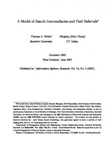 A Model of Search Intermediaries and Paid Referrals - Semantic Scholar