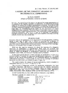 a model of the cognitive meaning of mathematical ...