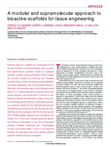 A modular and supramolecular approach to bioactive scaffolds for ...