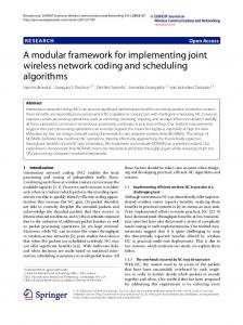 A modular framework for implementing joint wireless network coding ...