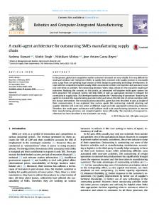 A multi-agent architecture for outsourcing SMEs manufacturing supply