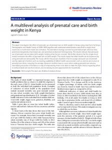 A multilevel analysis of prenatal care and birth ... - Semantic Scholar