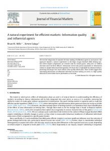 A natural experiment for efficient markets: Information