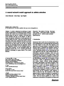 A neural network model approach to athlete selection - Springer Link