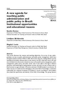 A new agenda for teaching public administration and public ... - UFRN