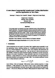 A new class of exponential transformed Lindley distribution and its ...