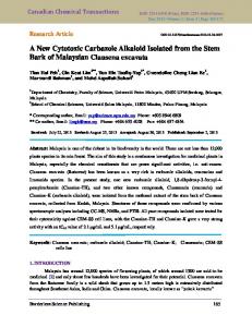 A New Cytotoxic Carbazole Alkaloid Isolated from the Stem Bark of ...