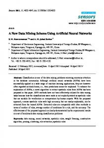 A New Data Mining Scheme Using Artificial Neural Networks - MDPI