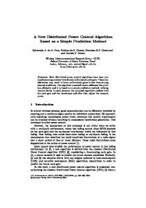 A New Distributed Power Control Algorithm Based on a Simple