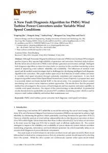 A New Fault Diagnosis Algorithm for PMSG Wind Turbine Power ...