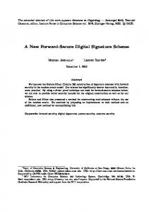 A New Forward-Secure Digital Signature Scheme - Computer Science