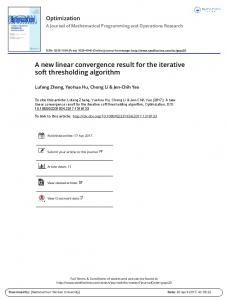 A new linear convergence result for the iterative soft