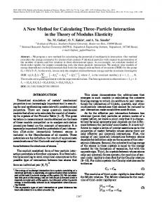 A New Method for Calculating Three Particle ... - Springer Link