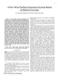 A New Wind Turbine Generation System Based on Matrix Converter