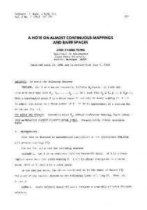 a note on almost continuous mappings and baire spaces - EMIS