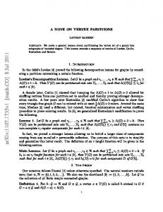 A note on vertex partitions