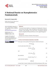 A Notional Duette on Nanophotonics Fundamentals