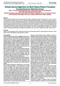 A Novel Control Algorithm for Multi-Robot Pattern Formation - IJARCST