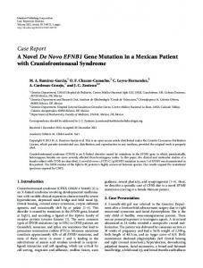 A Novel De Novo EFNB1 Gene Mutation in a Mexican Patient with ...