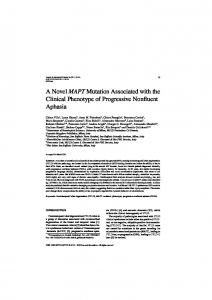 A Novel MAPT Mutation Associated with the Clinical ... - IOS Press