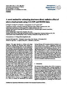 A novel method for estimating shortwave direct radiative effect of ...