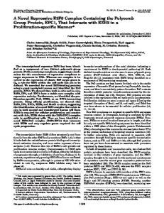 A Novel Repressive E2F6 Complex Containing the Polycomb Group ...